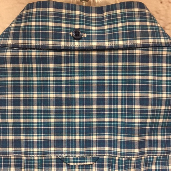 PLAID NORDSTROM Shirt WRINKLE FREE BUTTON DOWN WHITE & BLUE Size L - Picture 7 of 9